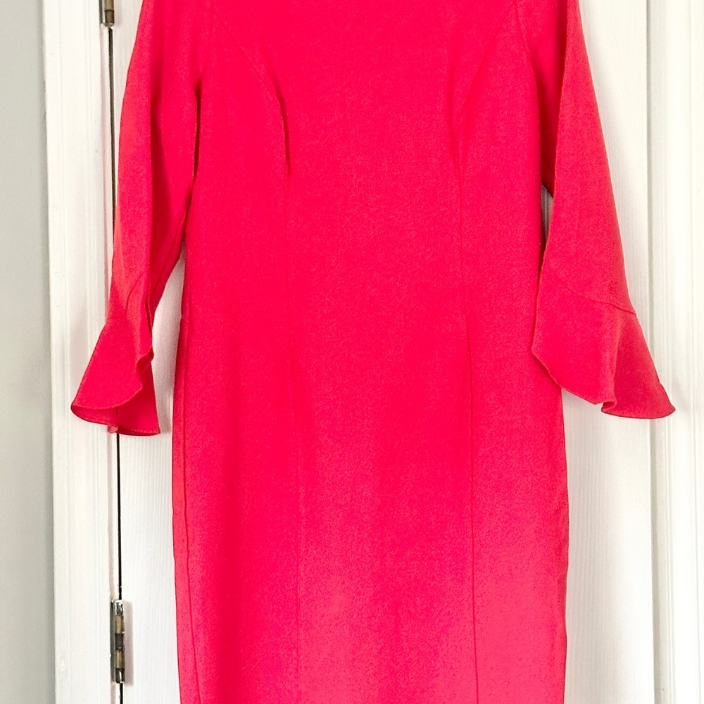 White House Black Market Coral Long Sleeve Dress